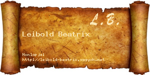 Leibold Beatrix névjegykártya